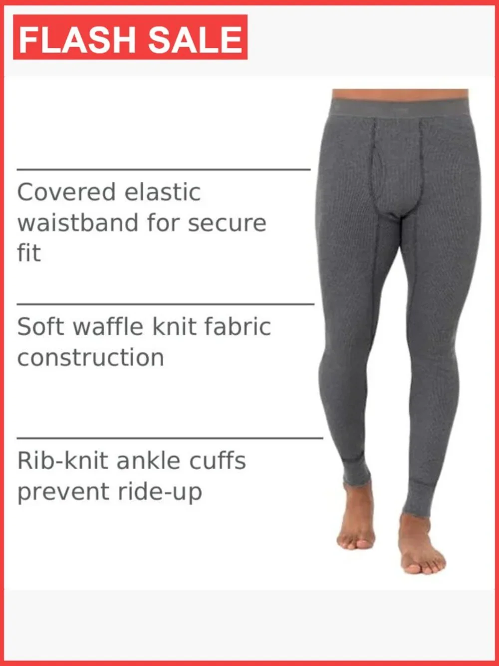 Men's Waffle Knit Thermal Underwear Long Johns Bottoms
